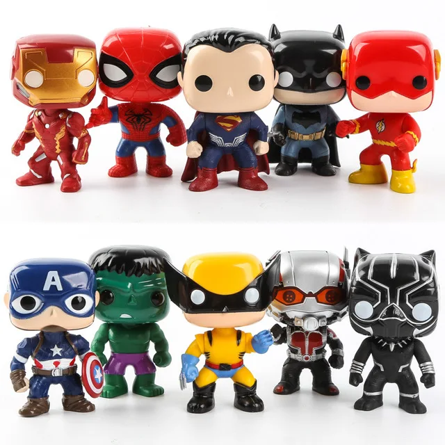 Лига Справедливости и Марвел Халк Железный человек Человек паук Logan модель