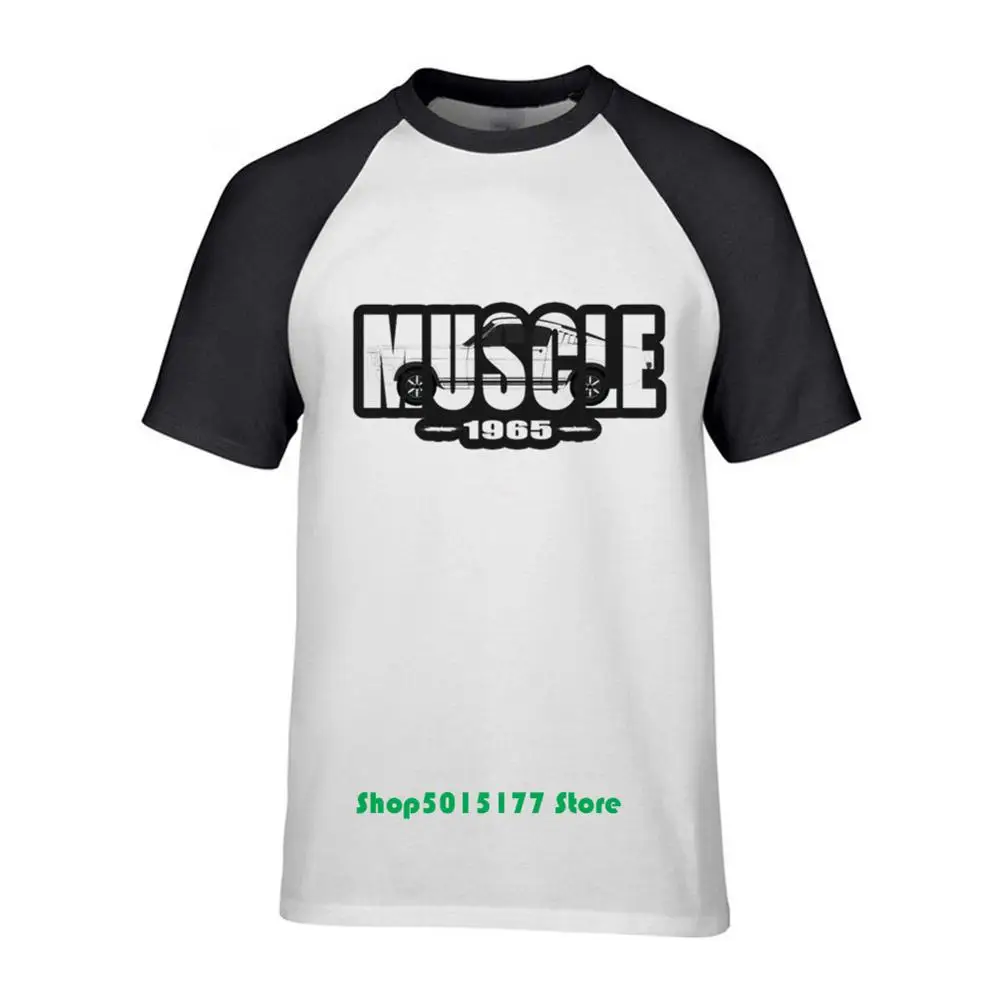 New Cool T Shirts 1965 Ford Mustang Car Men Cotton Short Sleeve sleeve Male Shirt | Мужская одежда
