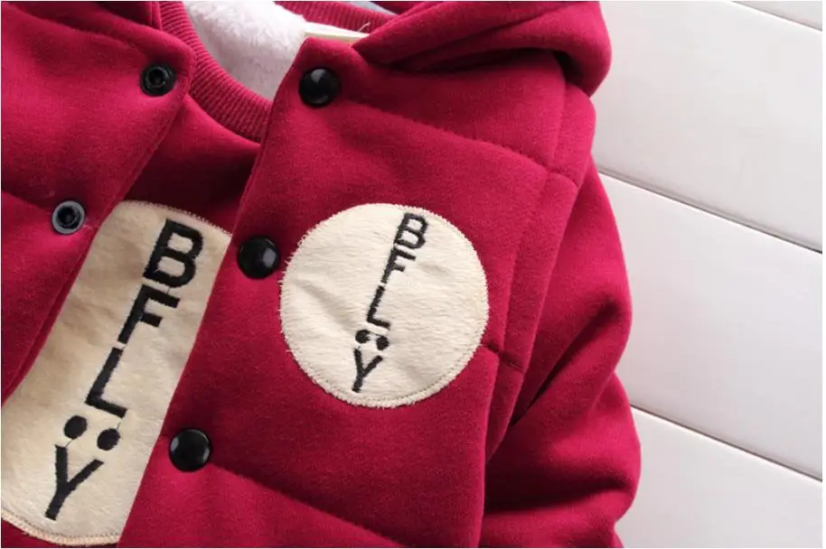 new boy winter suit three-piece 1-4-year-old boy sports suits plus velvet thick winter children's clothing