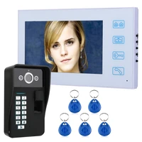 7 tft fingerprint rfid password video door phone intercom doorbell with night vision security cctv camera