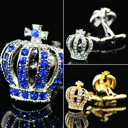 Bluelans винтажный мужской свадебный подарок из нержавеющей стали запонки короны