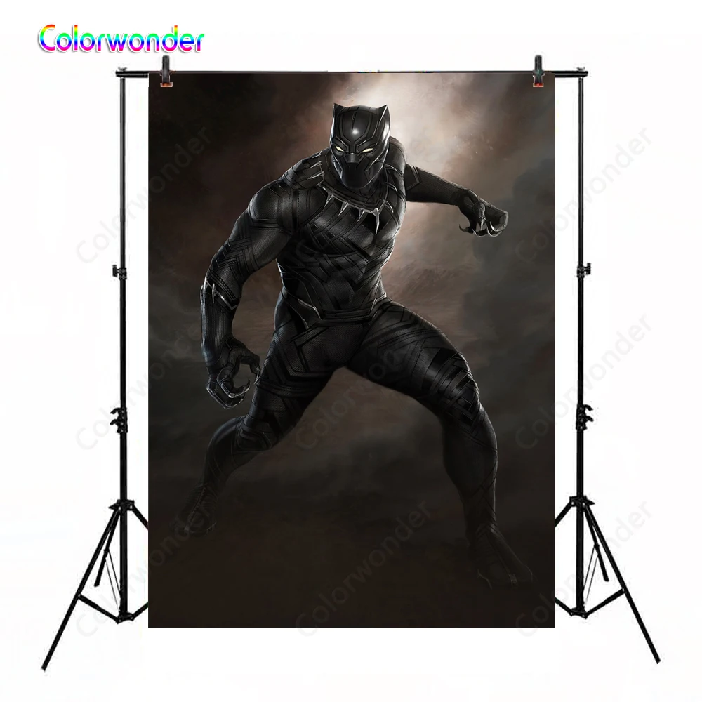 Фотофон Colorwonder с изображением супергероя Черная пантера Techara 5x7ft бесшовный фон