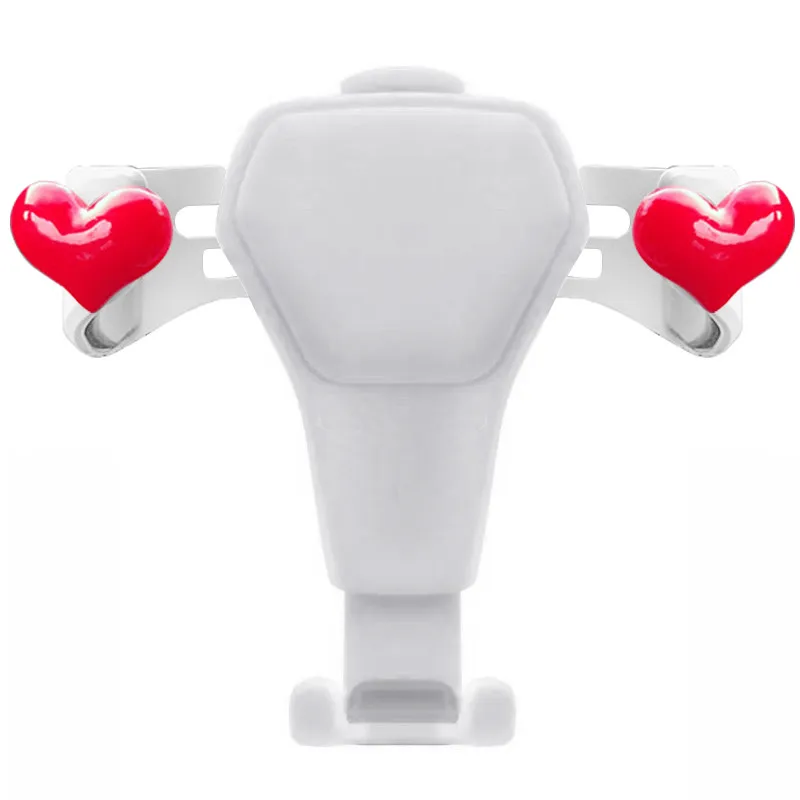 heart on White Автомобильные аксессуары Gravity Car Air Vent держатель колыбели подставка для IPhone мобильный телефон gps Противоскользящий автомобильный кулон - Название цвета: heart on White