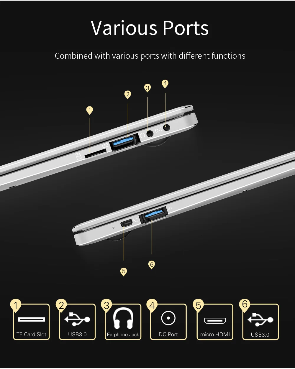 Jumper EZbook X4 ноутбук 14," FHD Windows 10 ноутбук клавиатура с подсветкой Intel Apollo Lake J3455 четырехъядерный процессор 6 ГБ+ 128 Гб SSD 2MP ПК