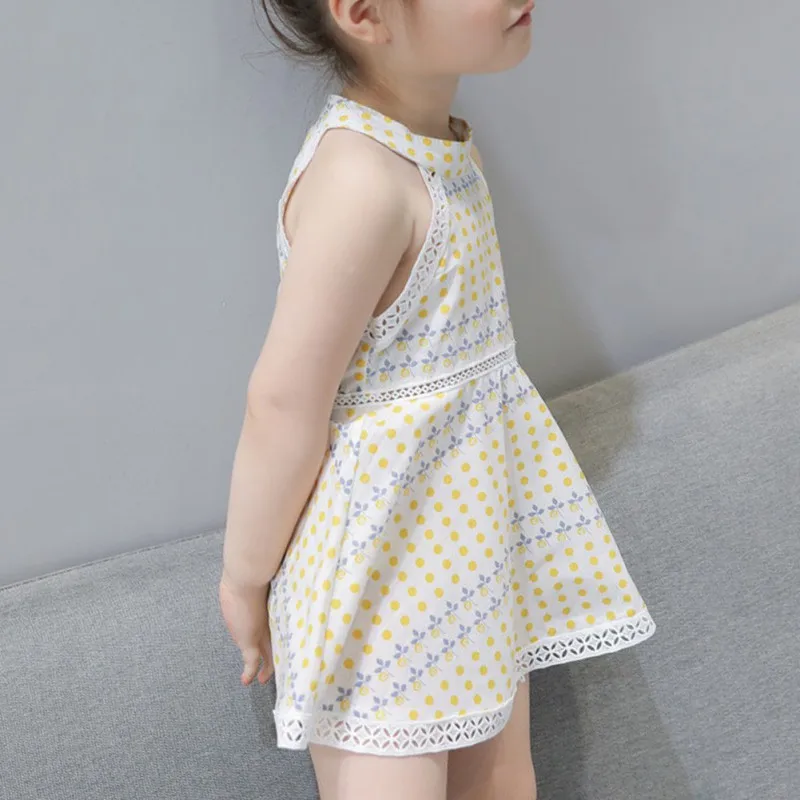 2018Summer Girl Dresses Baby Hanging neck Cotton Vest Princess Girls Dress Newborn Infant Sundress Clothes Cute Flower Vestidos | Детская