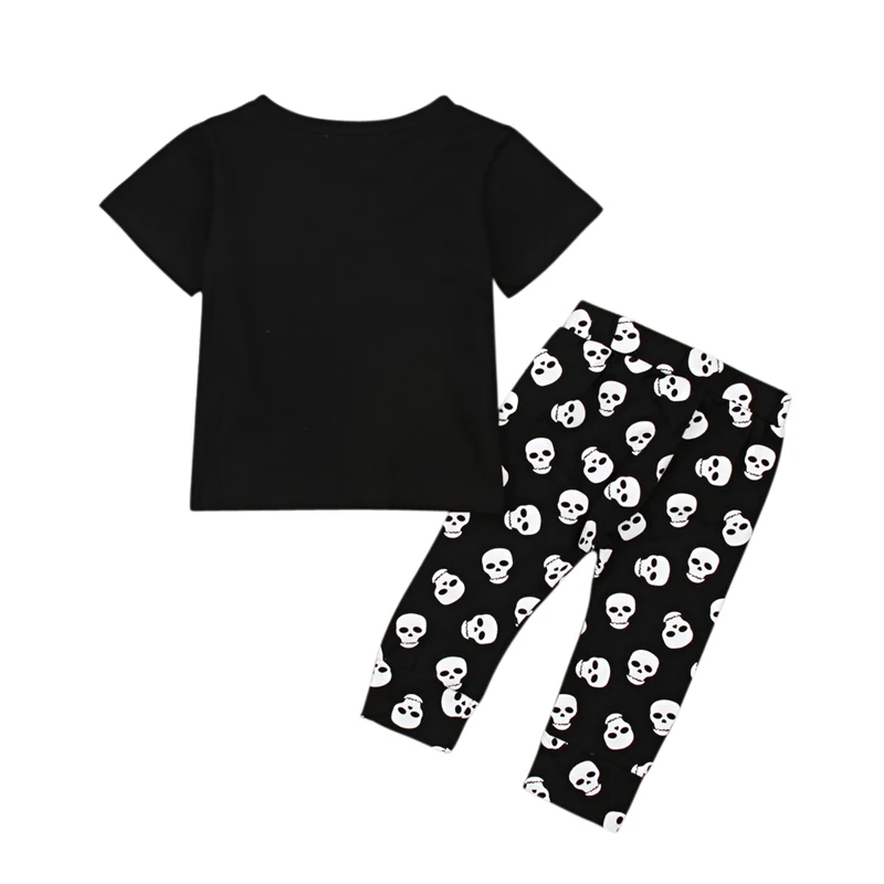 2018 Casual Christmas Girl Boys New Year's Costume Baby Clothing Newborn Overall Sport Set Skull Printed Pants Toddler Suit | Детская