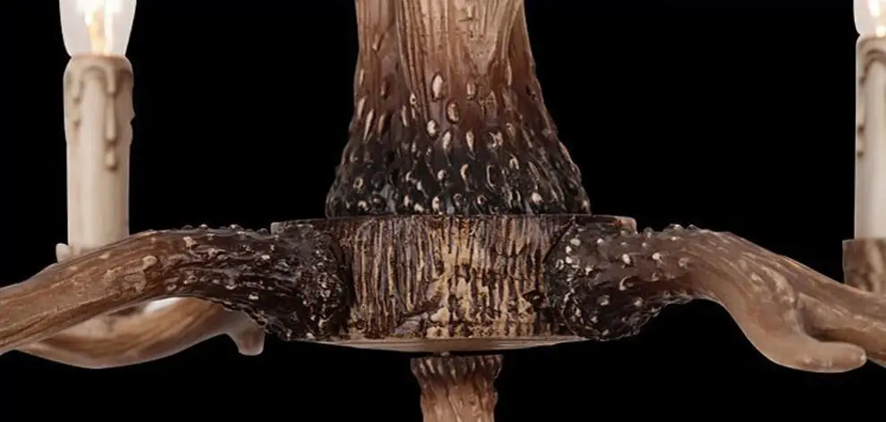 Европа страна 4 головки коричневая столовая рога люстры светильники подвесные