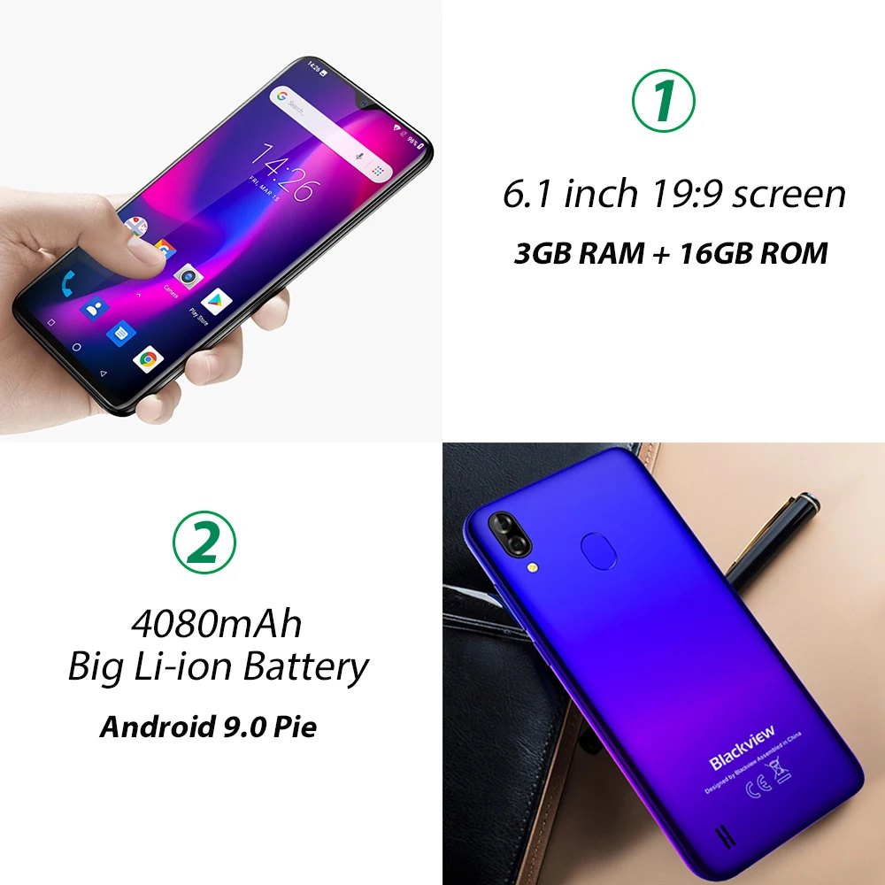 Blackview A60 Pro 4080mAh смартфон 6 088 &quotв виде капли воды мобильный телефон Android 9 0 3 Гб