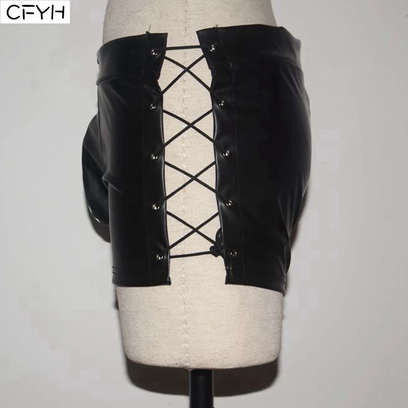 Сексуальное нижнее белье для геев мужские черные трусы-боксеры из лакированной