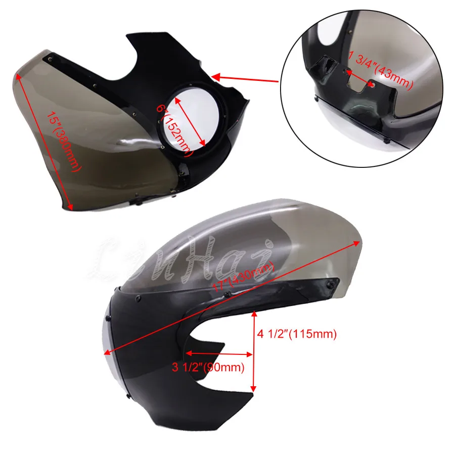 Мотоцикл Черная фара обтекатель лобовое стекло Винтаж Драг гонки Viper кафе