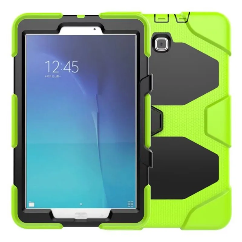 Green Для samsung Galaxy Tab E 9,6 ''T560 T561 планшет противоударный жесткий чехол военный сверхпрочный силиконовый защитный чехол с подставкой - Цвет: Green