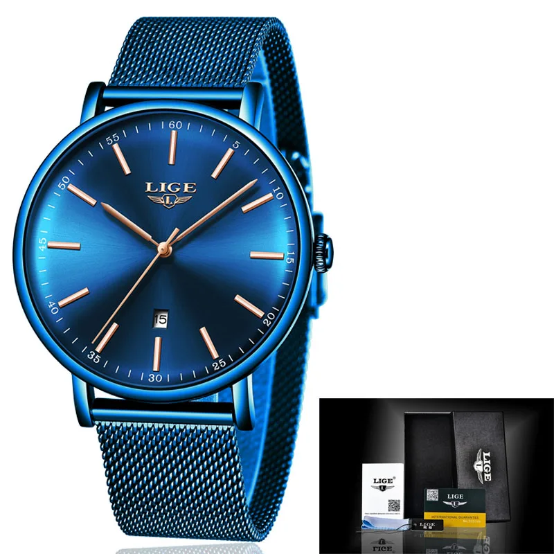 Relojes Hombre LIGE новинка 2019 мужские Модные Спортивные кварцевые часы от ведущего
