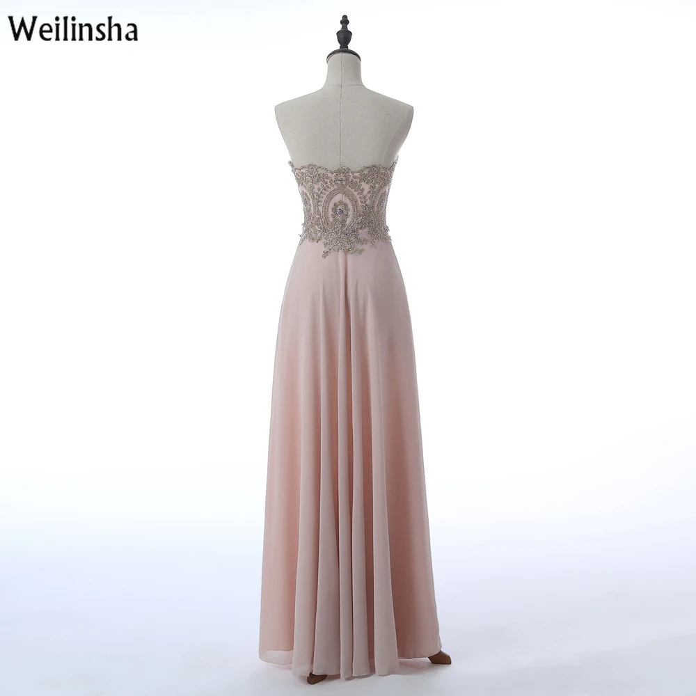 Weilinsha 2017 На Складе Длинные Вечерние Платья Прямо Длиной До Пола Милая Vestido де