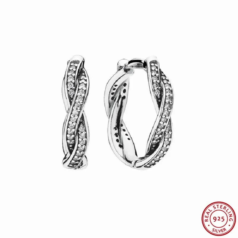 Серьги кольца женские из серебра 925 пробы с фианитом|Серьги-кольца| |