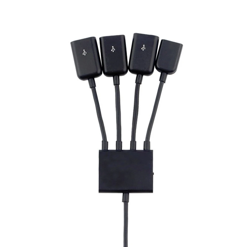 Горячая 4 порта Micro USB мощность OTG удлинитель концентратор кабель черный OTG концентратор кабель для Android планшет смартфон U диск мышь аксессуары