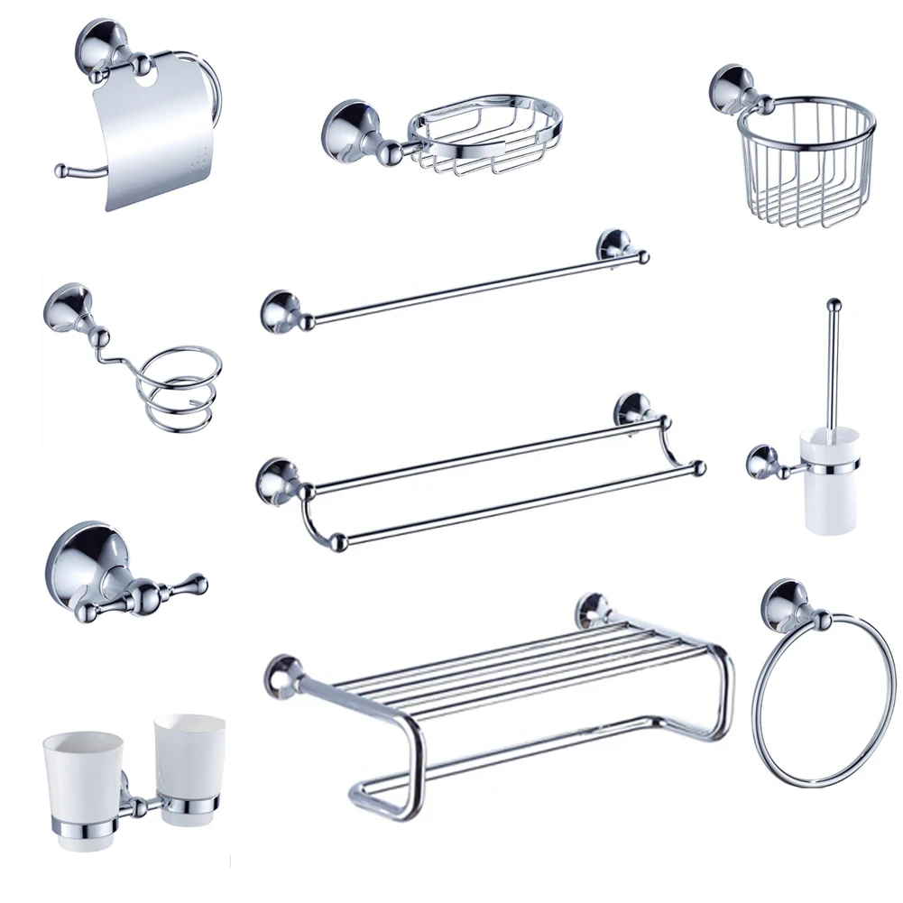 Хромированный полированный набор оборудования для ванной комнаты Настенный