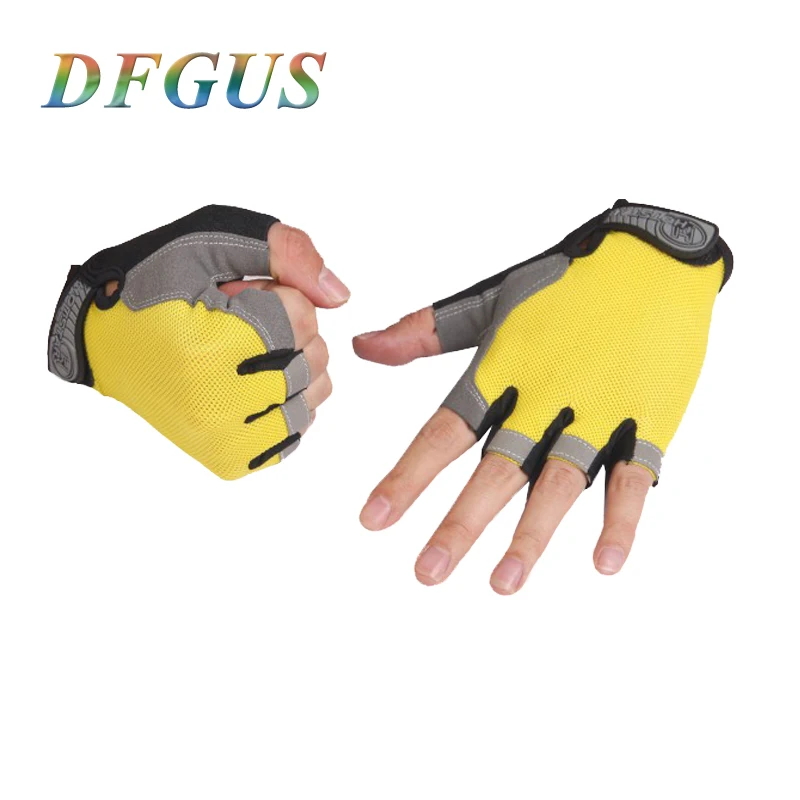 DFGUS 2017 перчатки Фитнес тренажерный зал Половина Finger дышащие для тяжелой атлетики
