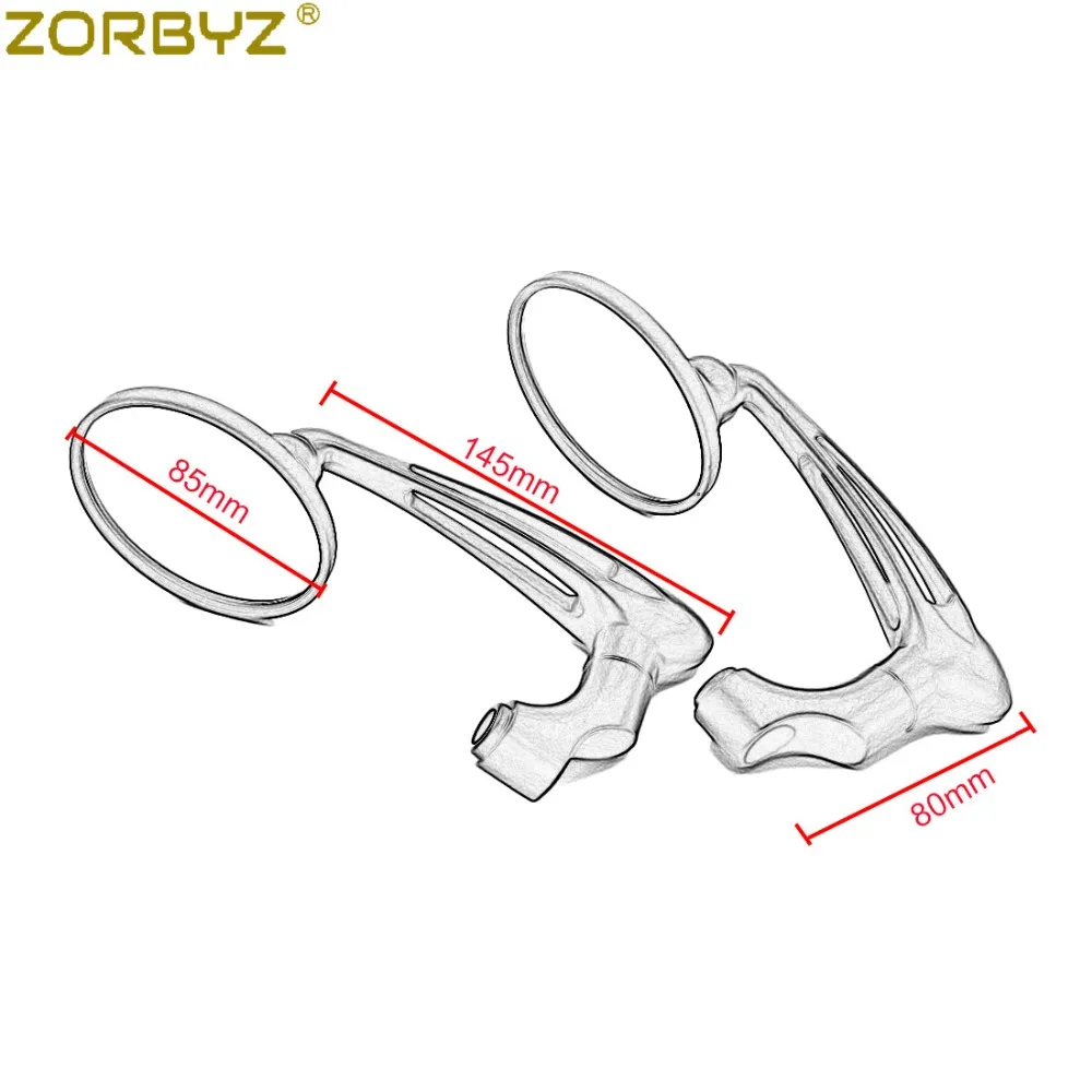 ZORBYZ мотоцикл черный/хром l-бар круглые боковые зеркала заднего вида для Honda GN125 кафе гонщик на заказ