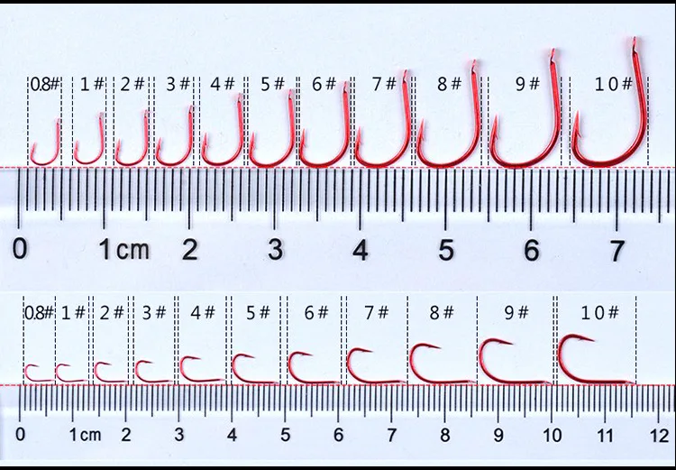 1#/2#/3#/4#/5#/6#/7#/8#/9#/10# супер острые рыболовные крючки из высокоуглеродистой стали, рыболовный крючок, высокое качество, красный цвет