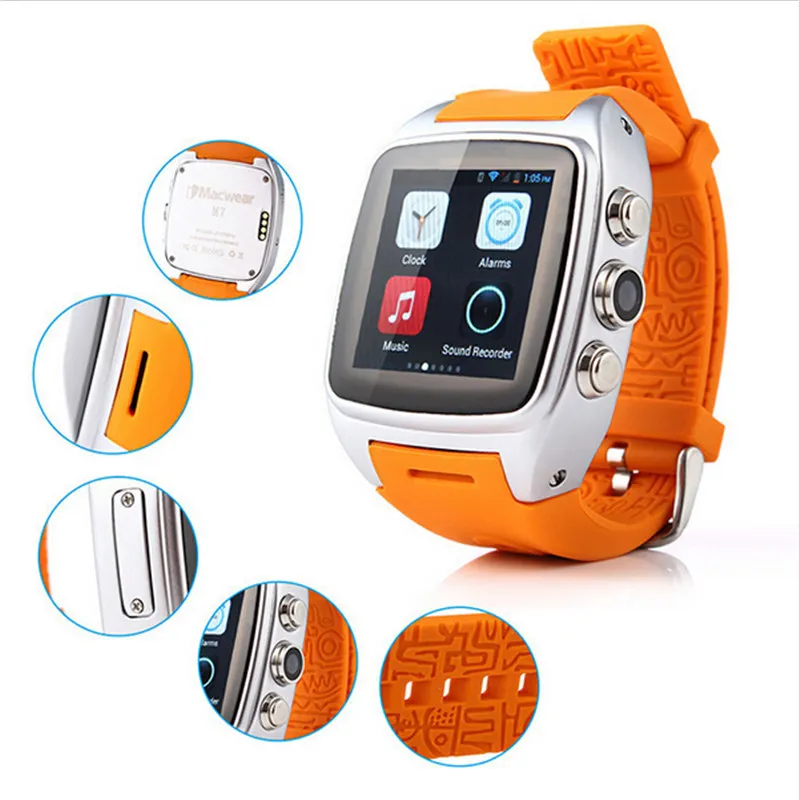 Золотой шип Android 5 1 спортивные 3g Смарт-часы Поддержка нано сим-карты WI-FI gps Google map