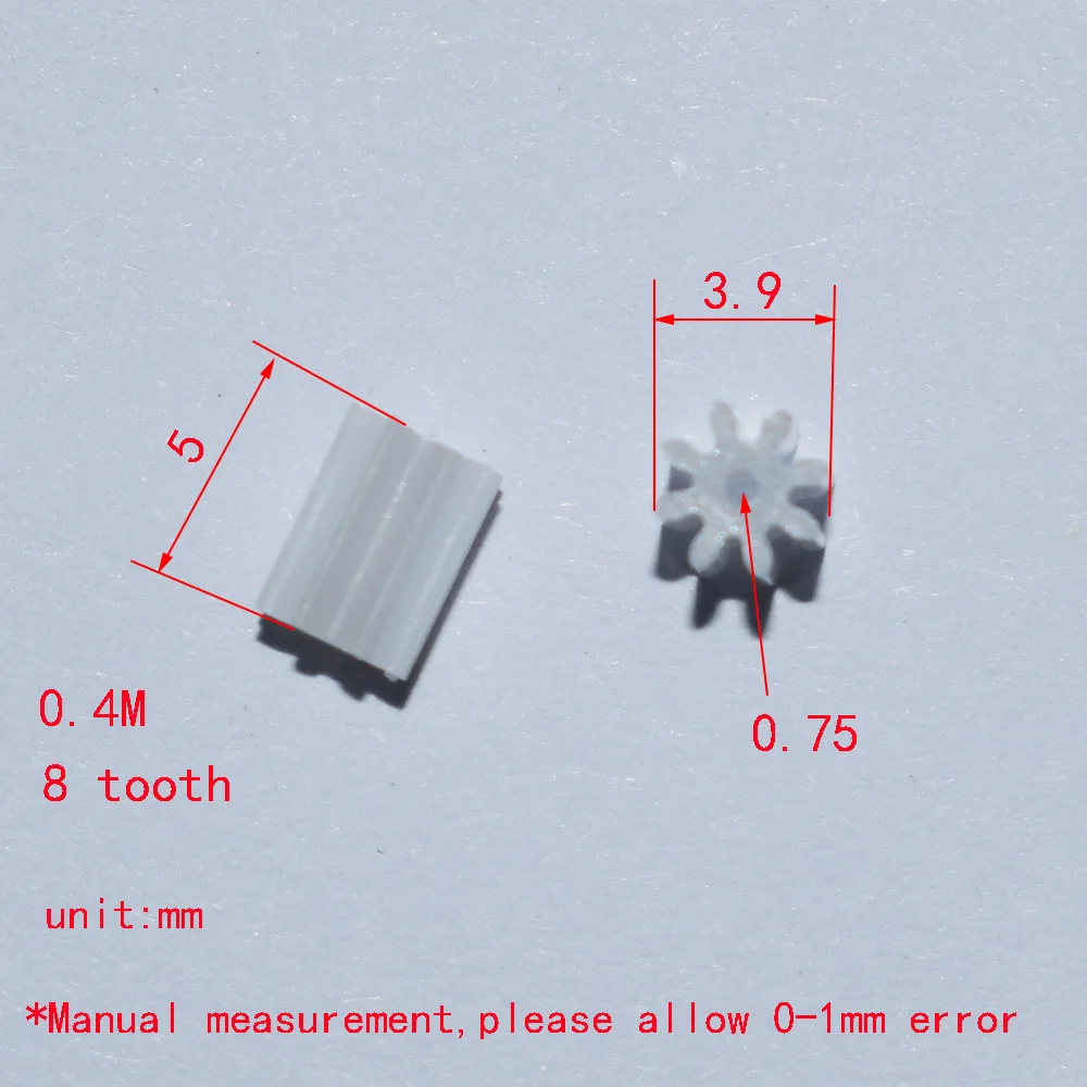 10/100 шт 0 4 модуль 8 зубьев OD мм/0.75x 5 мм/пластиковый мотор редуктор spur gear/diy части