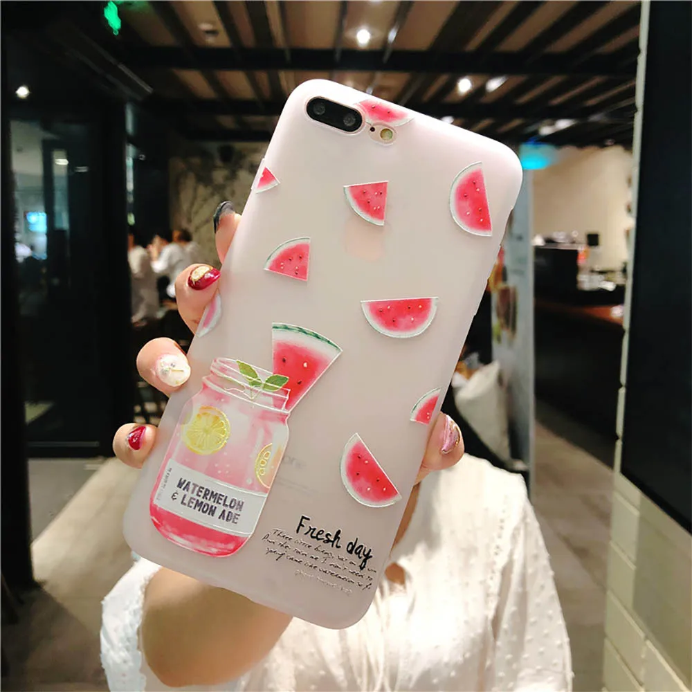 C2 Силиконовый чехол для телефона для iPhone 7 8 Plus X летняя задняя крышка с фруктовым арбузом для iPhone Xs XR 6 6S Plus Мягкий ТПУ чехол s - Цвет: C2