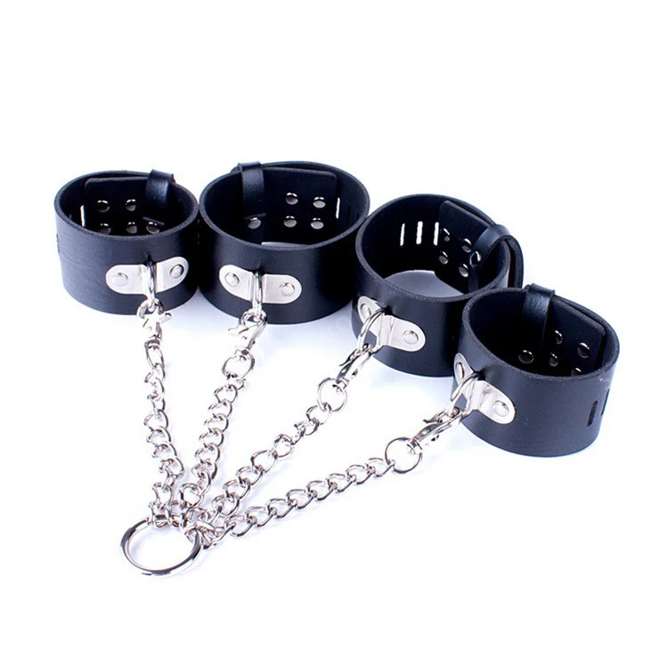 Из искусственной кожи рук манжеты и лодыжки с поперечным Ремешком фут фетиш бдсм