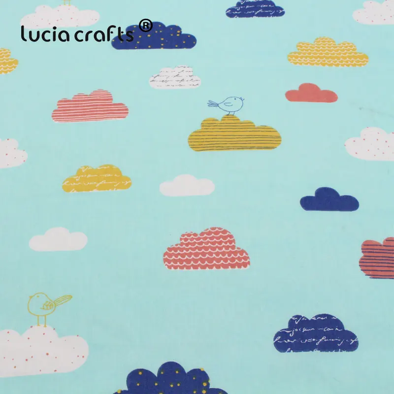 Lucia crafts, 1 шт./лот, хлопковая ткань с принтом для кукол, ручная работа, шитье, Лоскутная Ткань, текстиль, ткань I0307