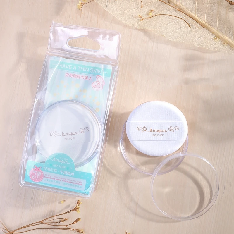 1PC Facial Makeup Air Cushion Sponge Puff Dry Wet Dual Use Not Slip Loose and Compact Powder Blender Tool with Clear Case|cushion sponge|puff