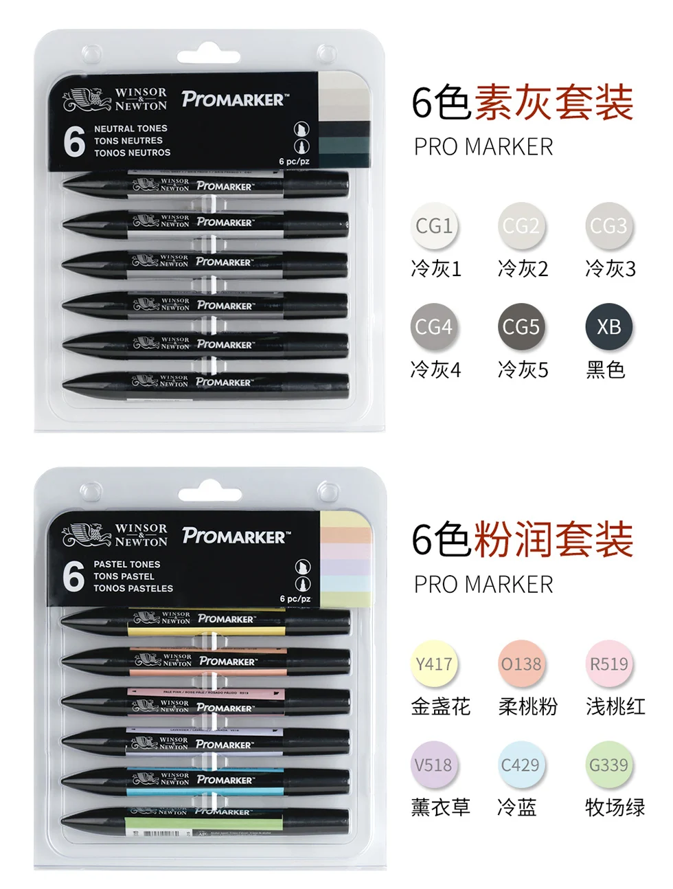 WINSOR& NEWTON двойной наконечник на спиртовой основе Promarkers двухсторонняя тонкая/наклонная ручка для художественного маркера для художников принадлежности для рисования