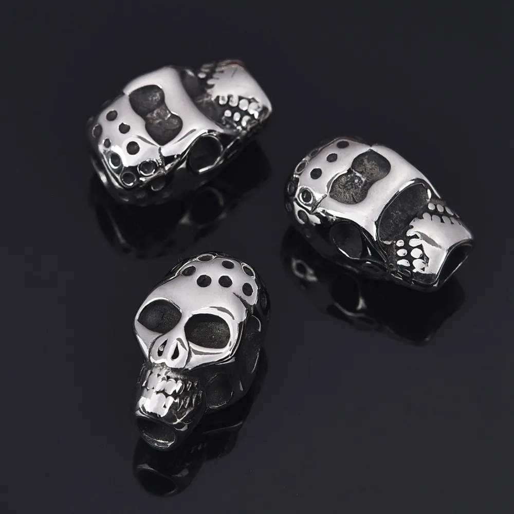 Нержавеющая сталь Череп европейские бусины отверстие 4 мм Металлические