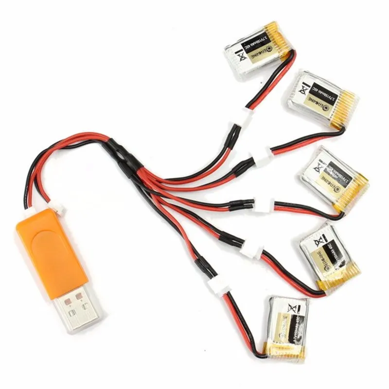 Комплект USB зарядного устройства E010 E010C 5 шт. 3 7 В 150 мА · ч 45C для RC Quadcopter | Игрушки и