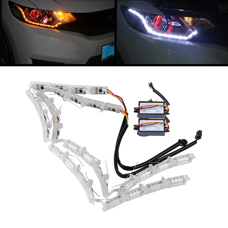 1 пара универсальные светодиодные ленты для поворотников 50-69 см