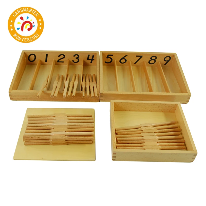 Монтессори математические материалы шпиндель с 45 шпинделями для дошкольников