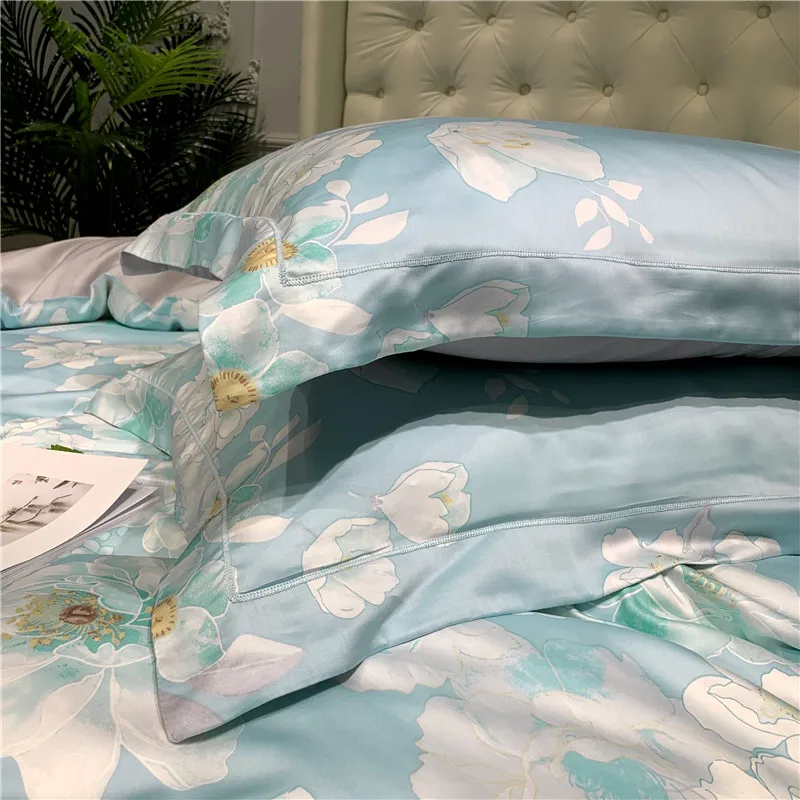 Летнее Европейское постельное белье наборы королевского размера tencel постельное белье пододеяльник простыня наволочки