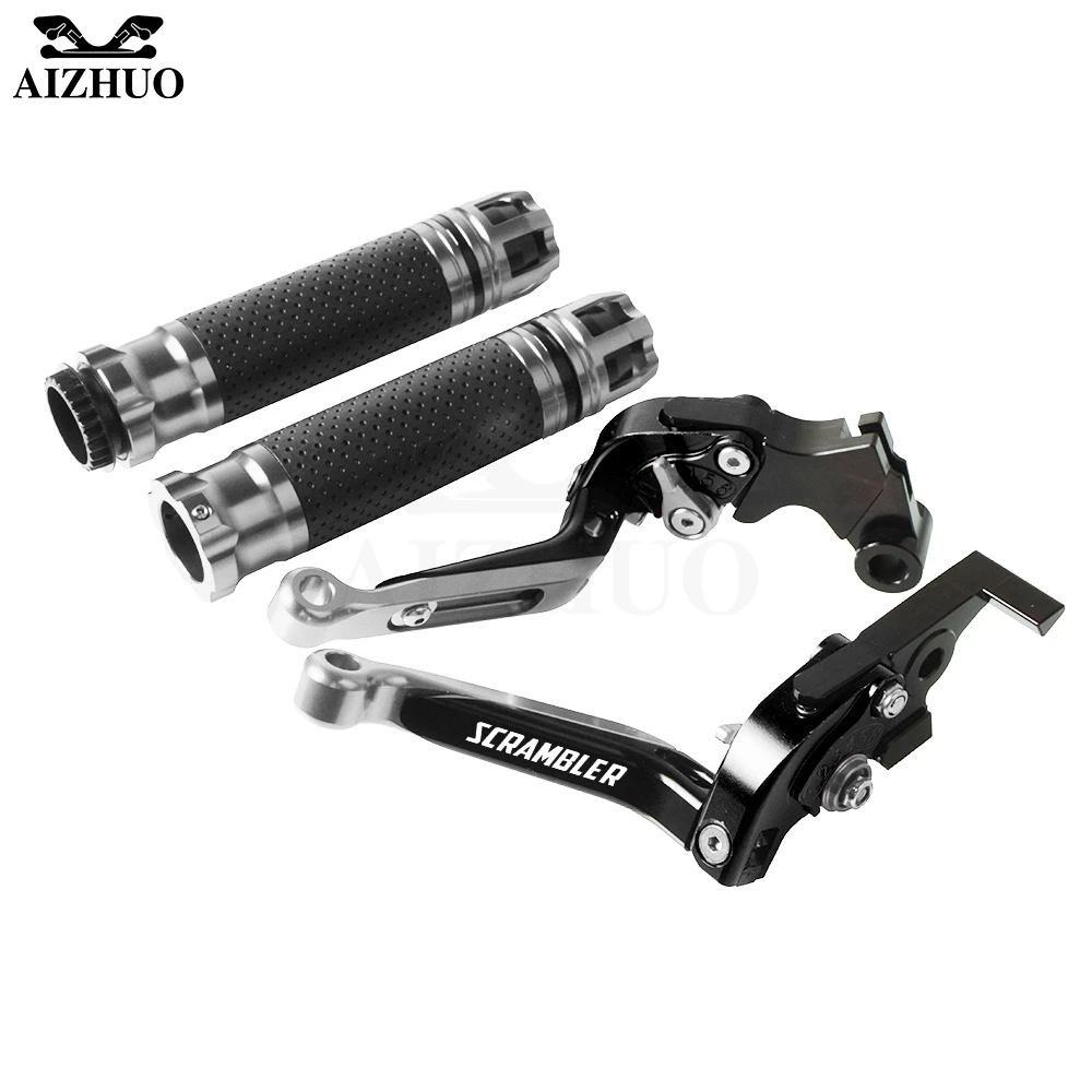 Motorcycle Brake Clutch Lever Extendable+Hand Grips Handlebar For DUCATI Scrambler 400 Scrambler400 2015-2019 2016 2017 2018 | Автомобили
