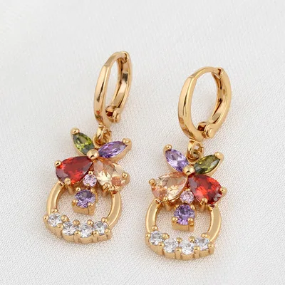 Kuniu Geometric Drop Earrings for Women Zircon Metal Material Exquisite Lovely Style Wedding Anniversary Occasion Jewelry | Украшения и