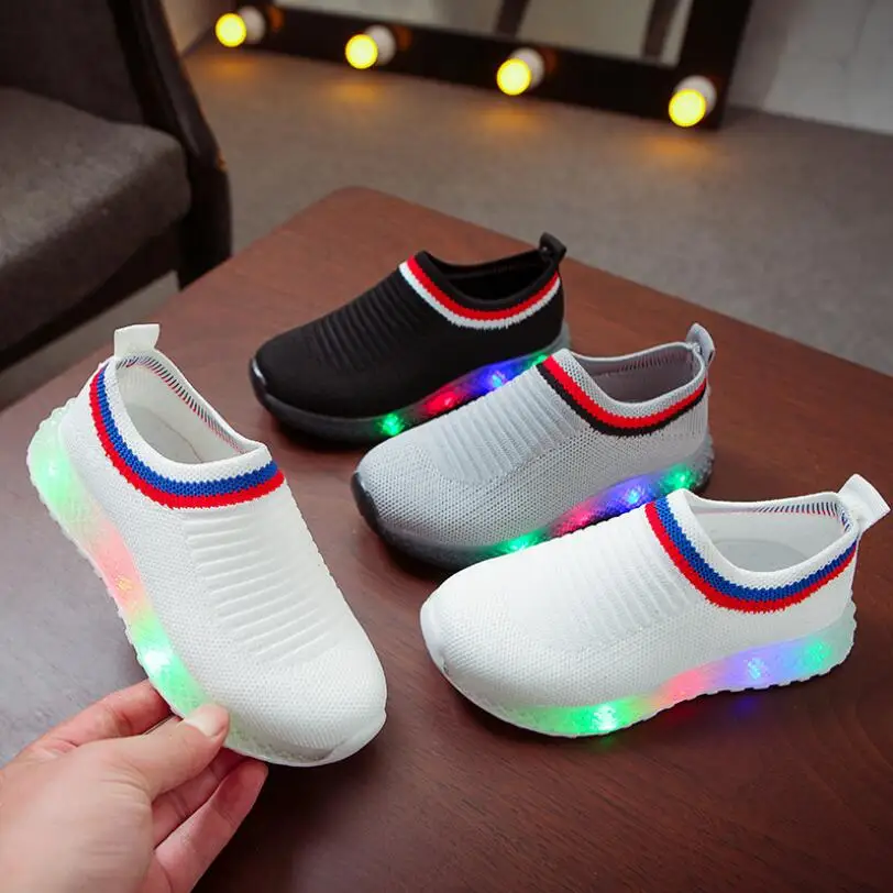 Осень 2019 светильник Кая обувь Светодиодная светящиеся кроссовки для мальчиков