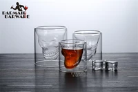 6pcs 75ml shot glass cocktail beer skull glass whiskey skull head vodka shot glass drinking ware for home office bar sets