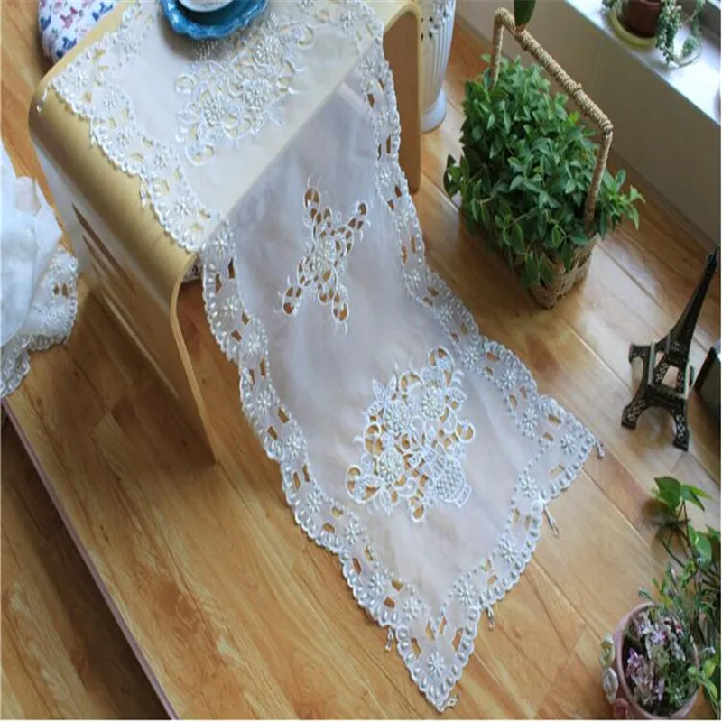 

Бесплатная доставка; Новинка; Кружевные скатерти 40x100 см бегун коврик для кофе, чая, пусковая площадка Место Обеденный подарок на свадьбу рождественское покрывало Antependium