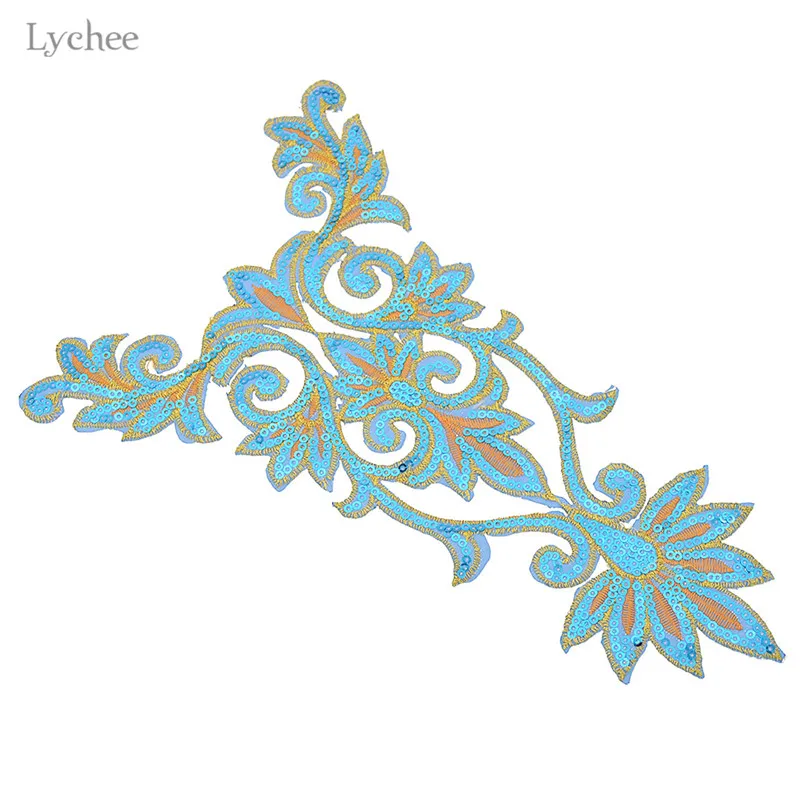 Lychee Блестки цветок патч одежда вышитые пришить патчи DIY ручной работы шитье ремесло Аппликации Аксессуары для одежды