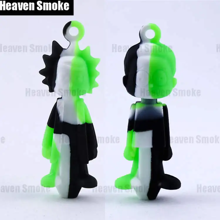 blk-wht-grn pipe 2pc 2 шт Рик и Морт курительные трубки комплект w/металлическая чаша табачная трубка+ силиконовая пепельница Портативный Анти-обжигающий Пепельница держатель для сигарет - Цвет: blk-wht-grn pipe 2pc
