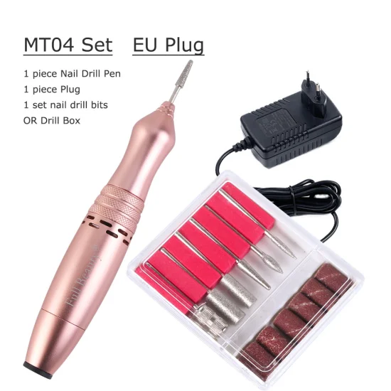 MT04-EU-OR Drill Box STZ 20000 ОБ/мин, электрическая дрель для ногтей, набор ручек, маникюрный станок, фреза, Полировочная, шлифовальная машинка, инструмент для педикюра, оборудование для дизайна ногтей MT04 - Цвет: MT04-EU-OR Drill Box