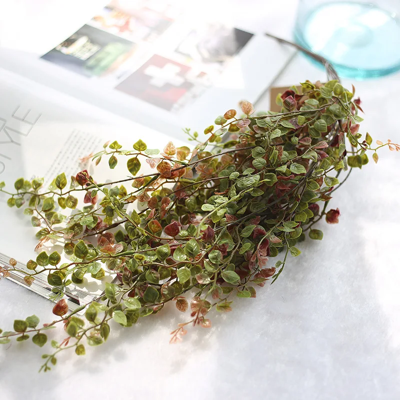 Искусственные растения с золотыми и серебряными листьями длинные лозы зеленые