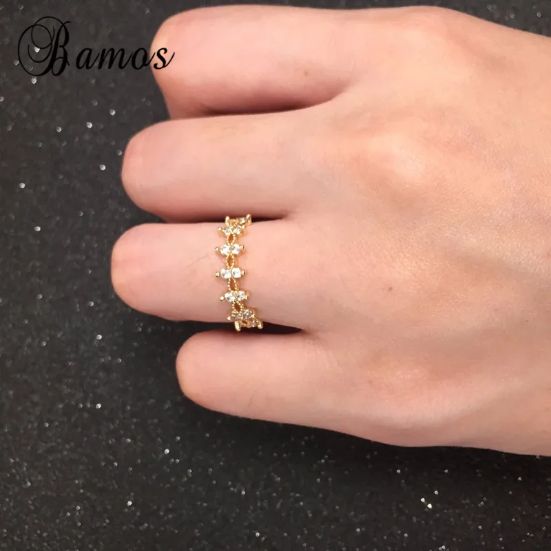 Изысканные обручальные кольца Bamos цвета розового золота для женщин