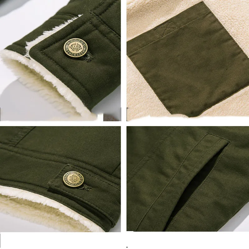 

Male Jacket Winter Cotton Clothing Thicken Plus Size Men Outerwear Solid Casual Tyrn-down Collar New Pockets Jackets Coat WY024
