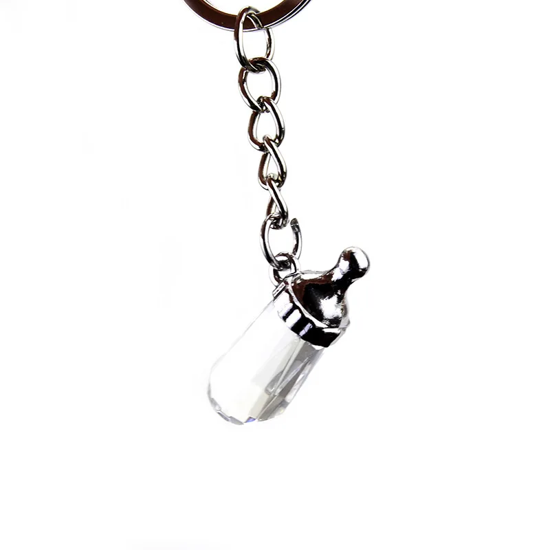 

50 pieces / lot New Baby Shower Gifts Gifts Baptism Guest Souvenirs Crystal Milk Bottle Keychain Keychain