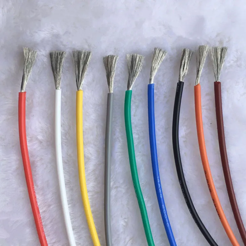 18 20 22 24 26 28 30AWG многоцветный гибкий силиконовый кабель мягкий провод высокая температура Луженая Медь 10 м/лот