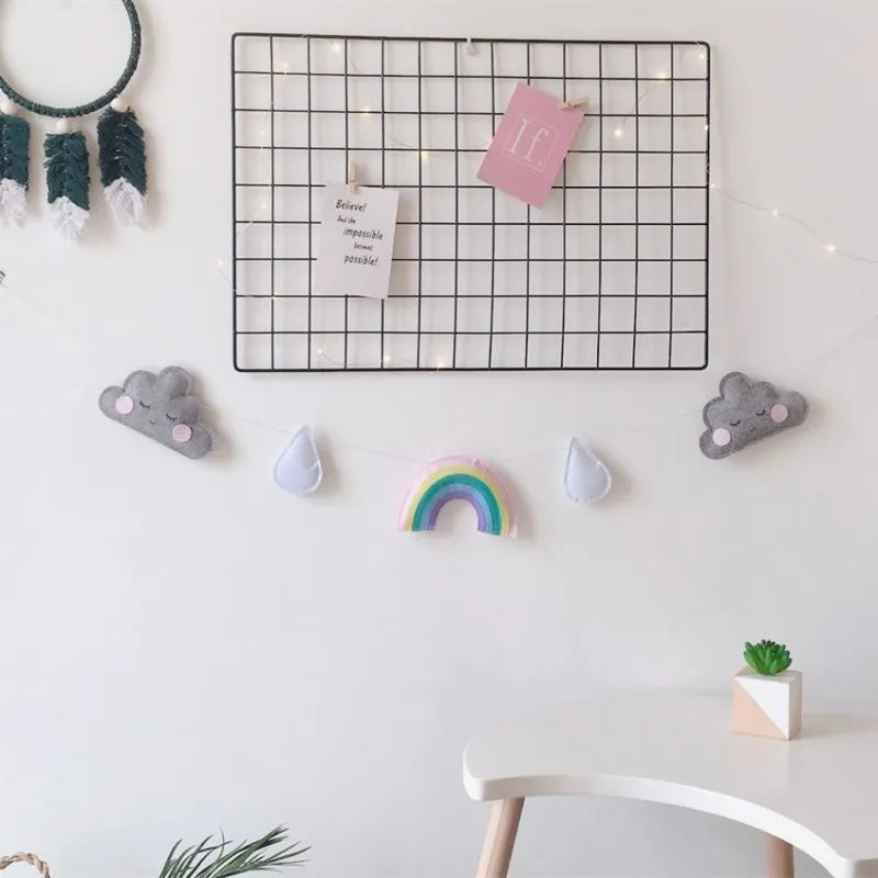 Войлочное облако капля дождя радужные гирлянды гирлянда украшение для детской