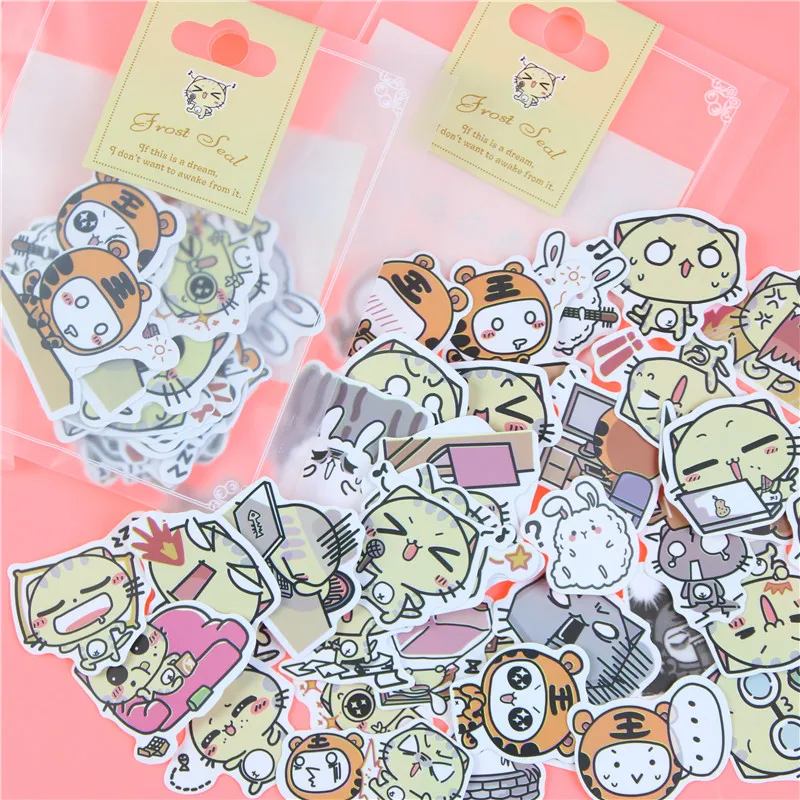 1 сумка милые декоративные наклейки в Корейском стиле из мультфильма клейкие для